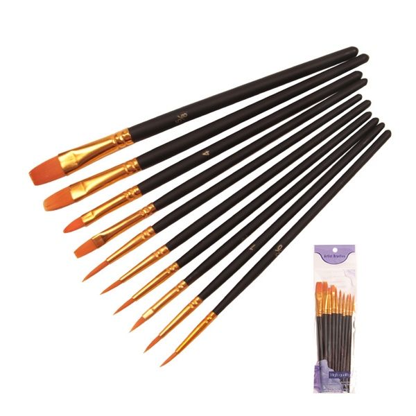 Bộ 10 cây cọ vẽ màu nước chất liệu nylon
