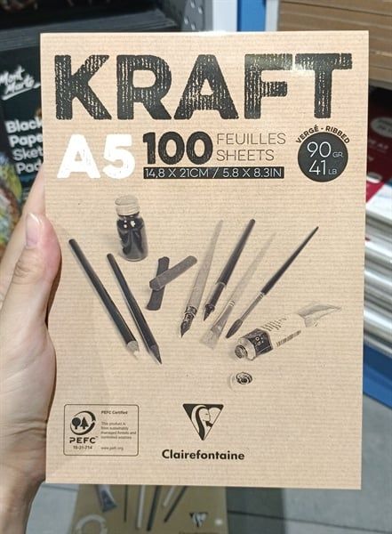 Glued pad brown Kraft 90g 100sh A5