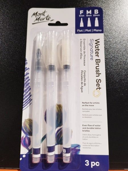 MM Waterbrush Set Flat F/M/B 3pc