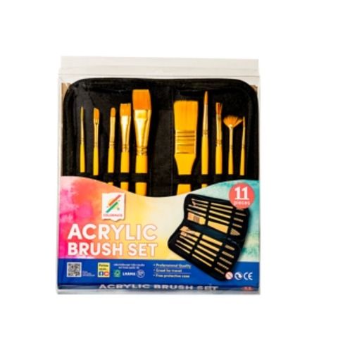 Bộ 10 cây cọ vẽ màu Acrylic tặng túi đựng cọ -Colormate