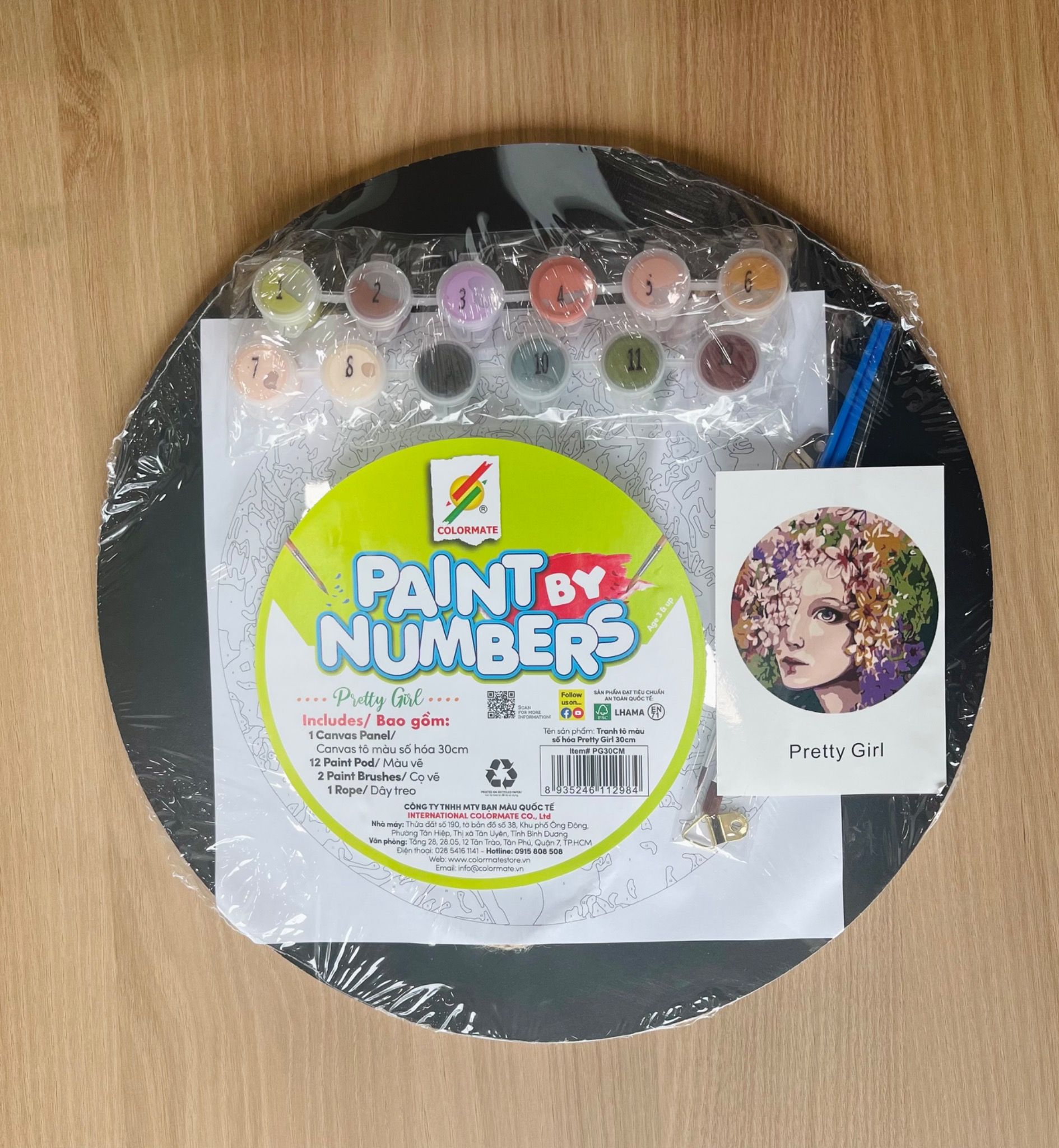 Tranh Tô Màu Số Hoá Pretty Girl 30CM-Colormate