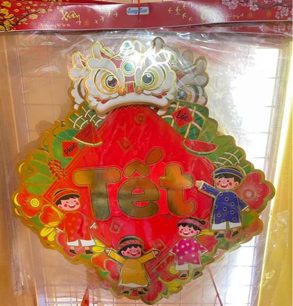 Liễn vuông lân tết lớn (40cm)