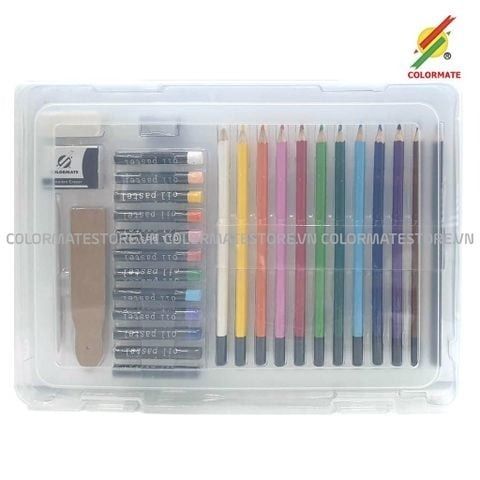 Bộ Màu Vẽ Hộp Nhựa Cao Cấp CM-30PLS-Colormate