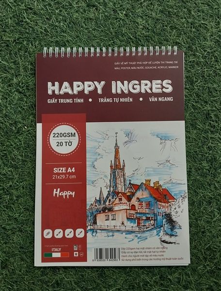 SỔ LÒ XO HAPPY INGRES 2 A4 220G 20 TỜ