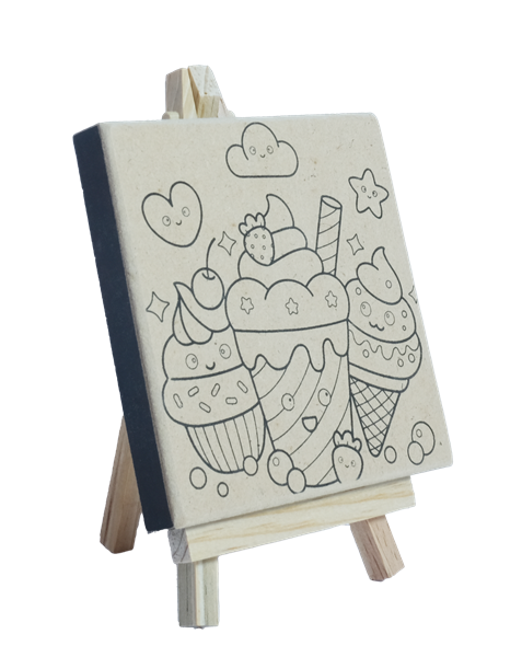 Mini Wood Canvas With Easel 11x11cm-Colormate