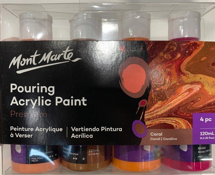 MM Pouring Acrylic 120Ml 4Pc - Coral