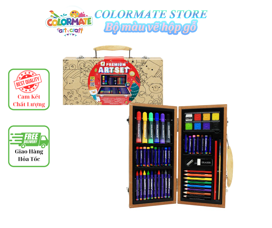 BỘ MÀU VẼ - HỘP GỖ M55 NOEL-Colormate
