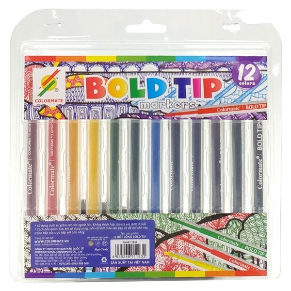 Bộ 12 bút lông Bold Tip Marker