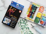  Màu nước Koi Water Color bộ 24 màu có cọ nước 