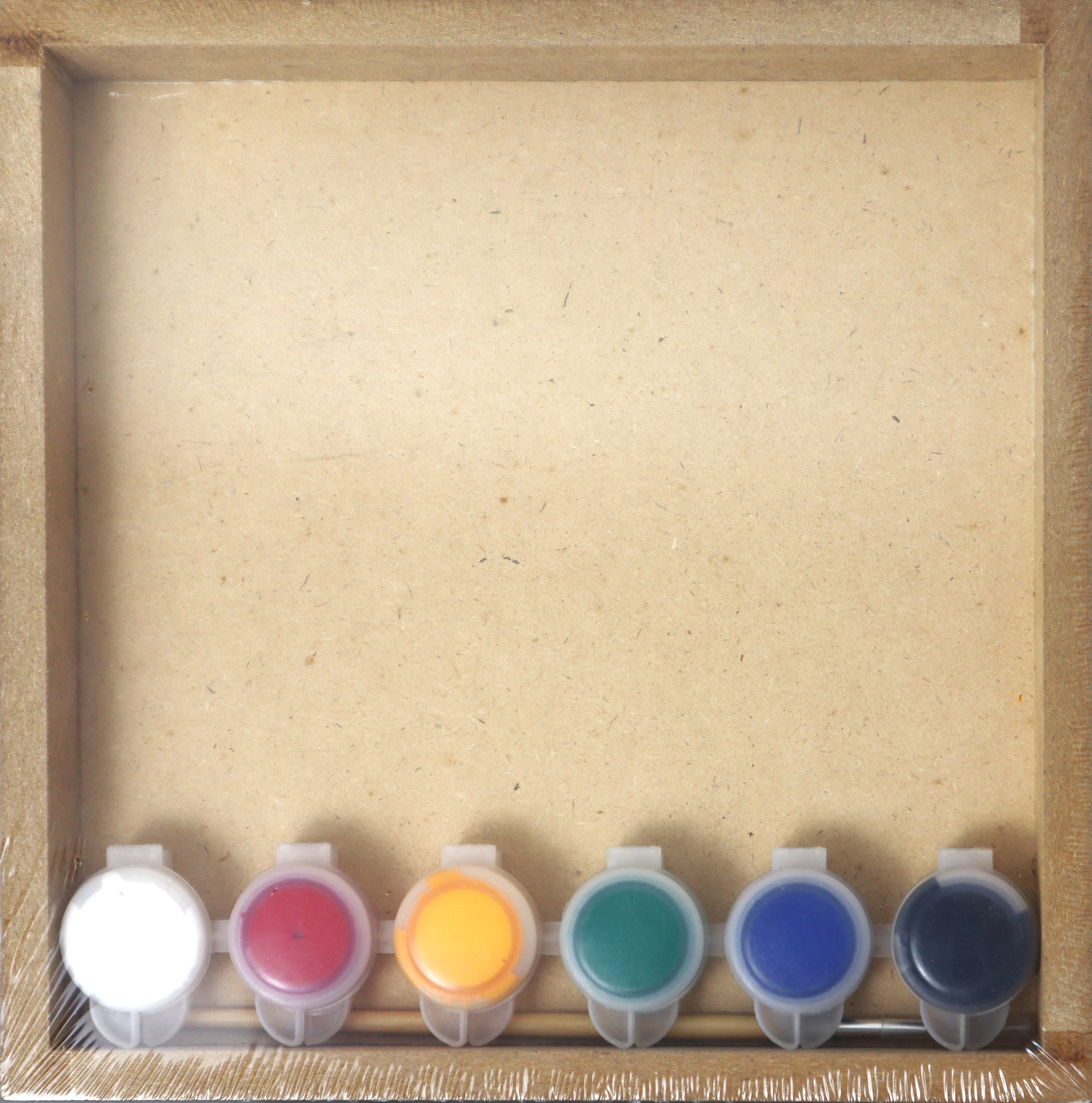 Canvas Gỗ Tô Màu 8x8 kèm dây màu và cọ (wooden painting canvas)-Colormate