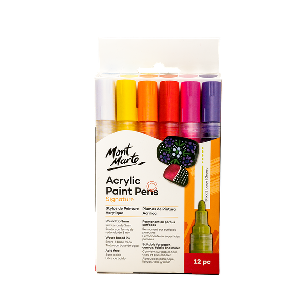 MM Acrylic Paint Pens Fine Tip 12pcm Colormate Art & Craft