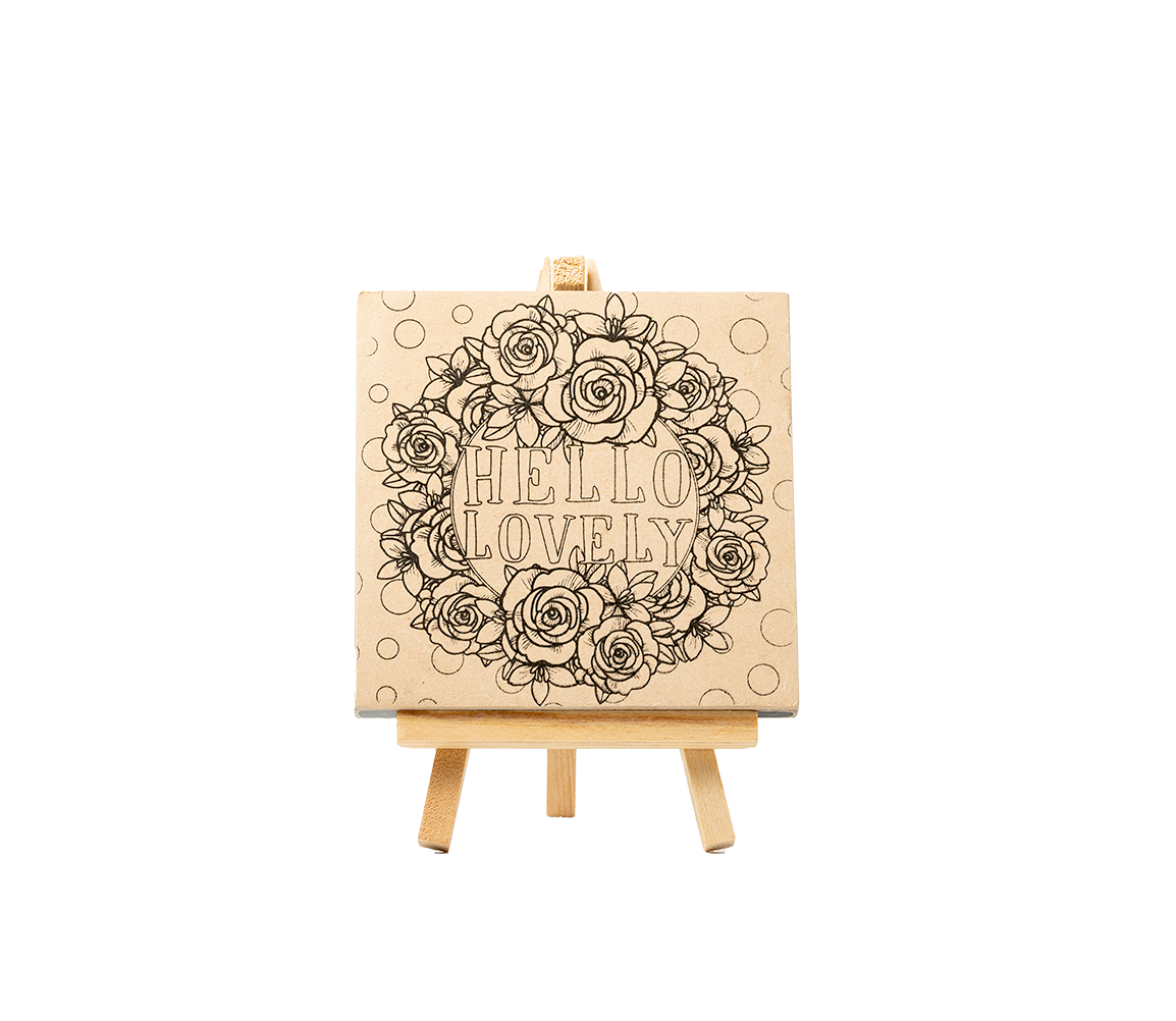 Mini Wood Canvas With Easel 11x11cm-Colormate