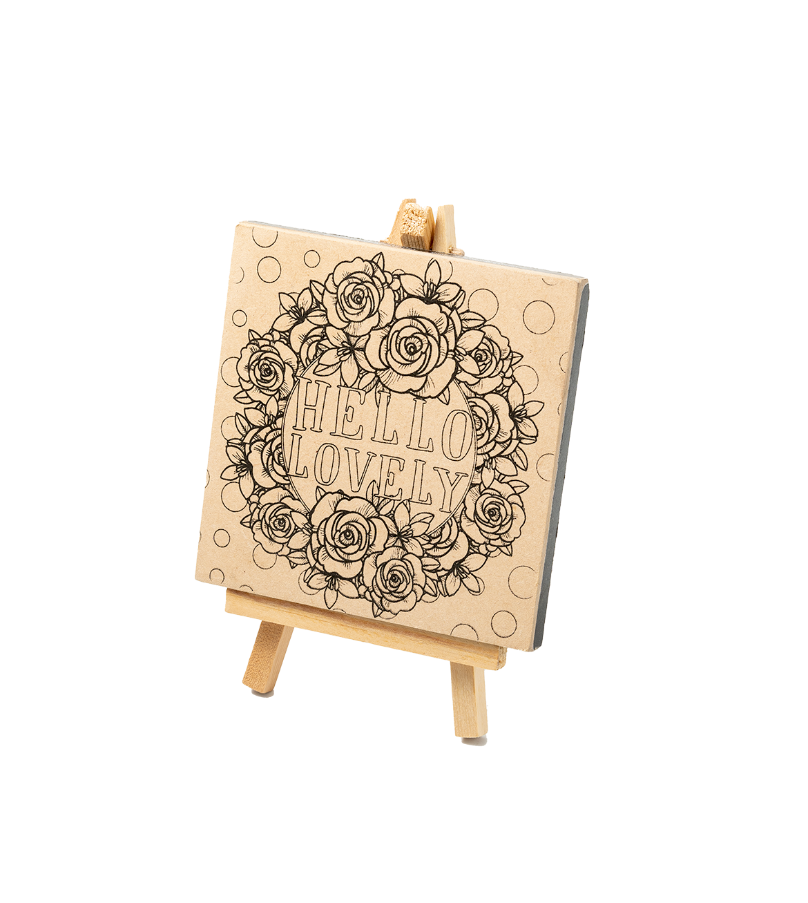 Mini Wood Canvas With Easel 11x11cm-Colormate