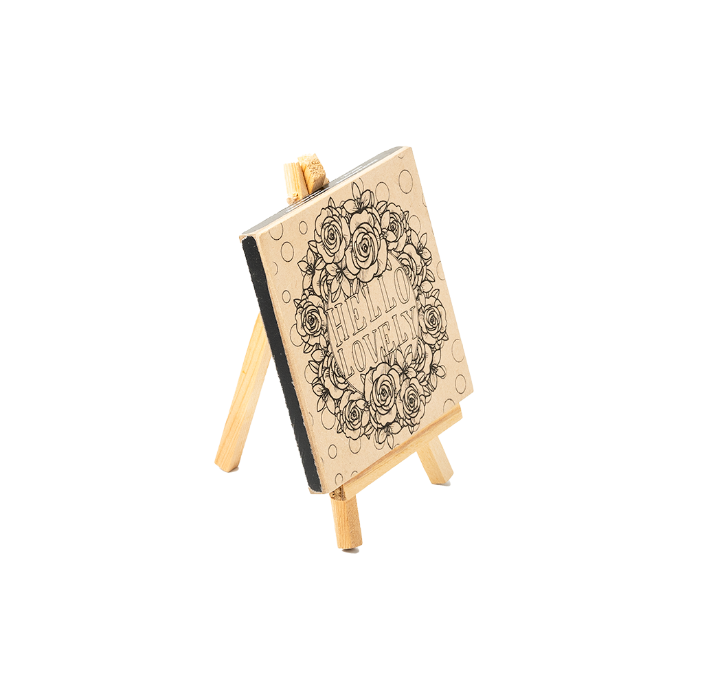 Mini Wood Canvas With Easel 11x11cm-Colormate