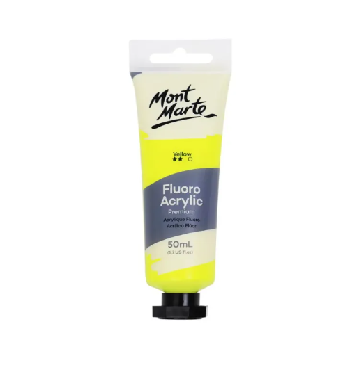 MM Fluoro Acrylic Paint 50ml - Yellow