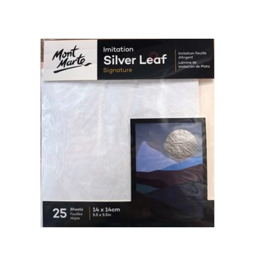 MM Imitation Silver Leaf 14X14Cm 25 Sheets