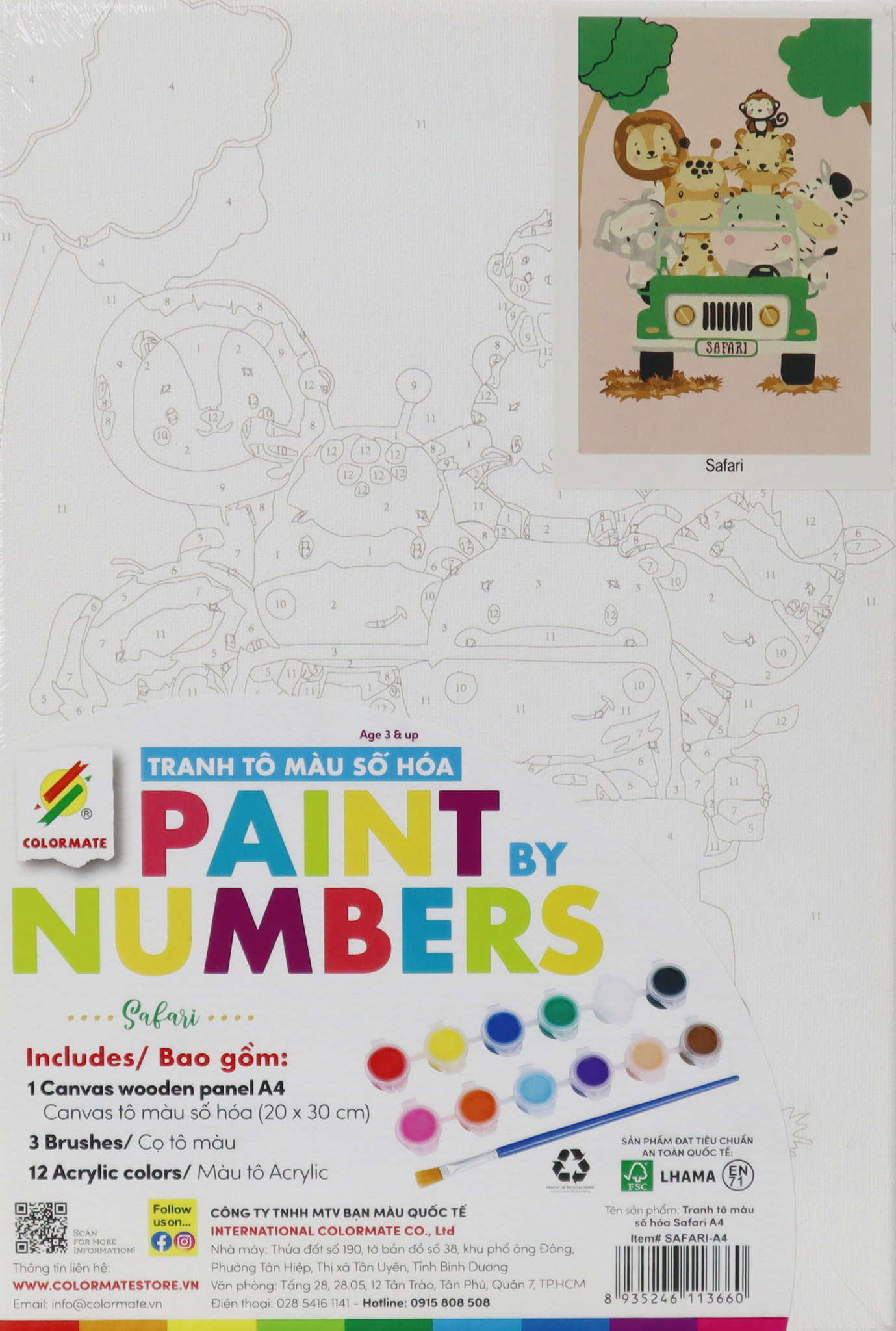 Tranh Tô Màu Số Hóa SAFARI A4-Colormate