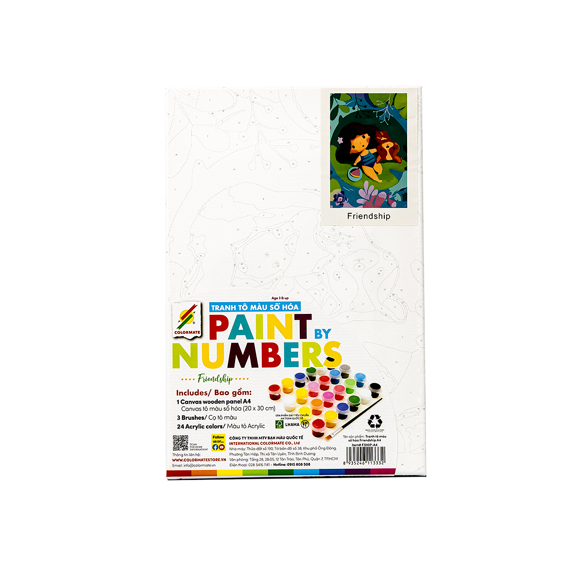 Tranh Tô Màu Số Hoá FRIENDSHIP A4-Colormate