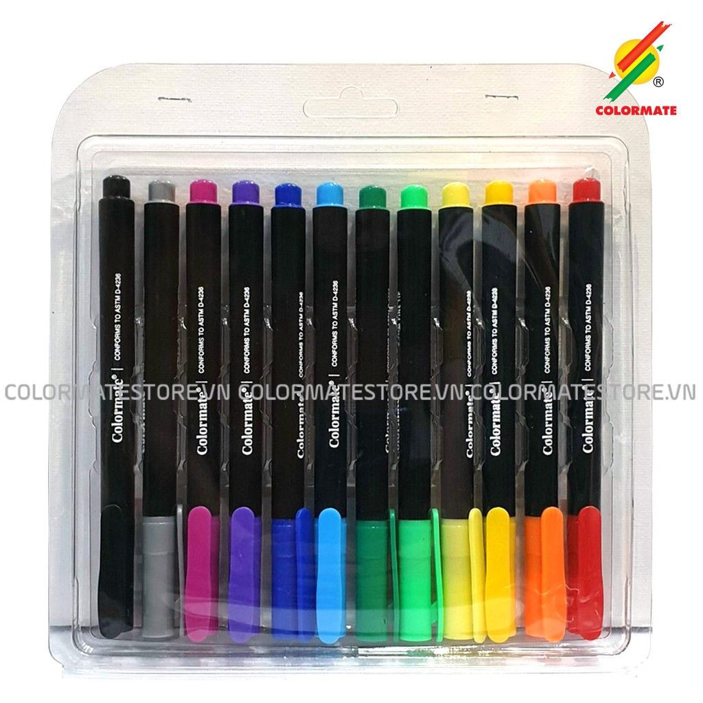Bộ 12 Bút Lông Kim Perma Marker FT-07-Colormate