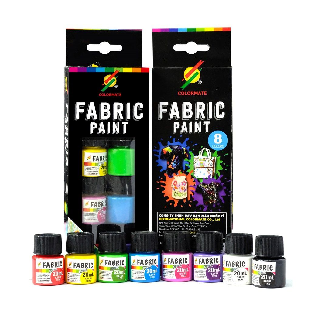 BỘ 8 MÀU VẼ TRÊN VẢI CM-FABRIC-8C-Colormate