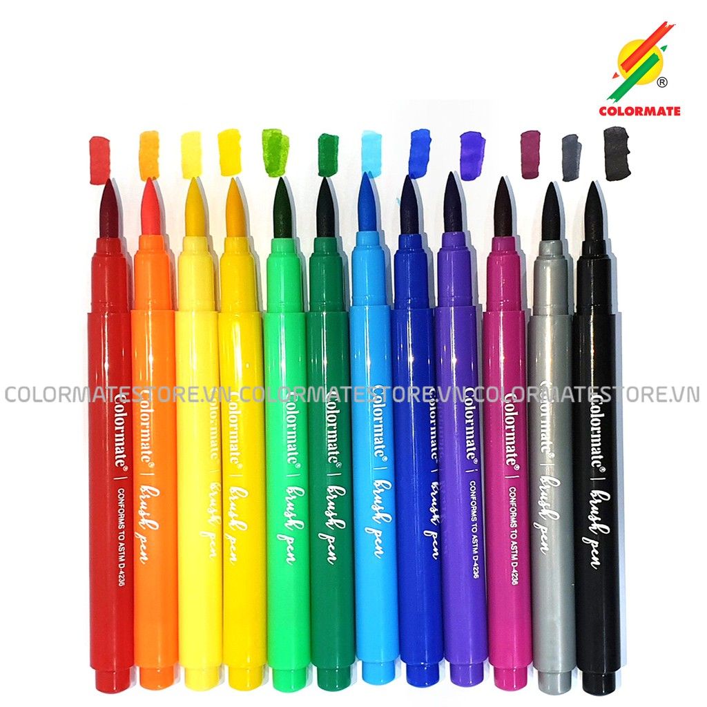 Bộ 12 Bút Lông Đầu Cọ Màu Nước Brush Pen-Colormate