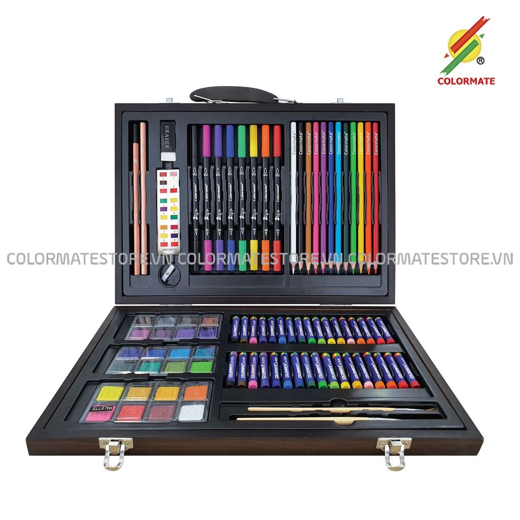 Bộ Màu Vẽ Hộp Gỗ MS-89-Colormate