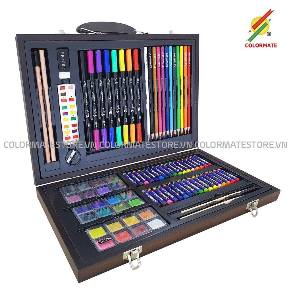 Bộ Màu Vẽ Hộp Gỗ MS-89-Colormate