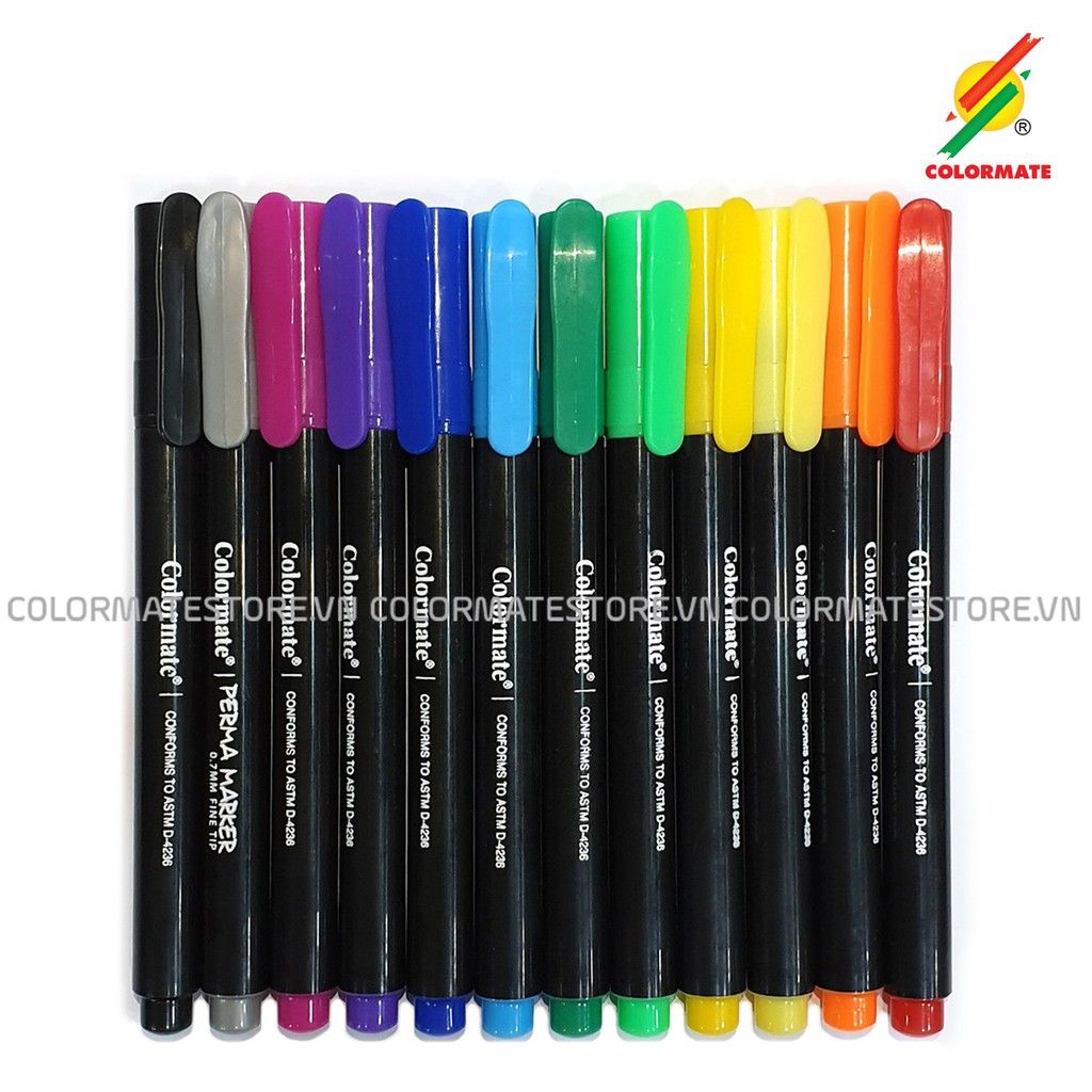 Bộ 12 Bút Lông Kim Perma Marker FT-07-Colormate