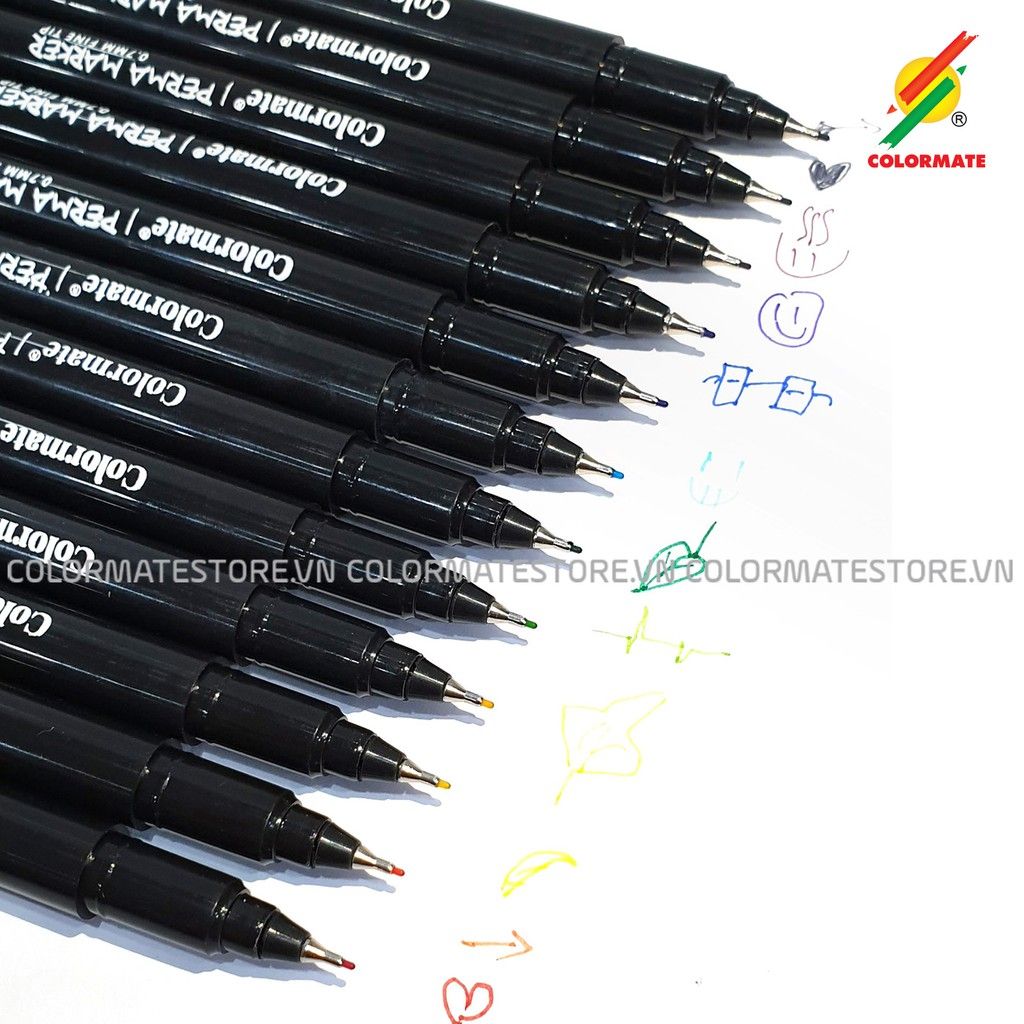 Bộ 12 Bút Lông Kim Perma Marker FT-07-Colormate