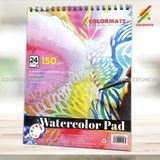  Tập Giấy Vẽ Watercolor Pad A4 Định Lượng 150GMS 24 Tờ 