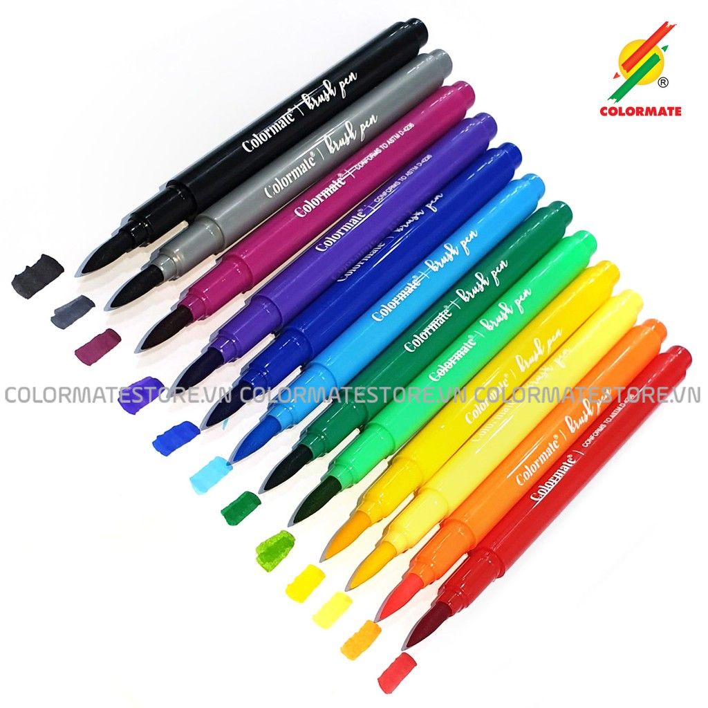 Bộ 12 Bút Lông Đầu Cọ Màu Nước Brush Pen-Colormate