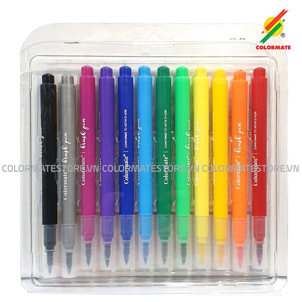 Bộ 12 Bút Lông Đầu Cọ Màu Nước Brush Pen-Colormate