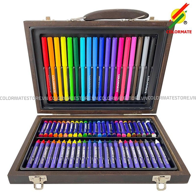 Bộ màu vẽ hộp gỗ cao cấp MS - 68W-Colormate