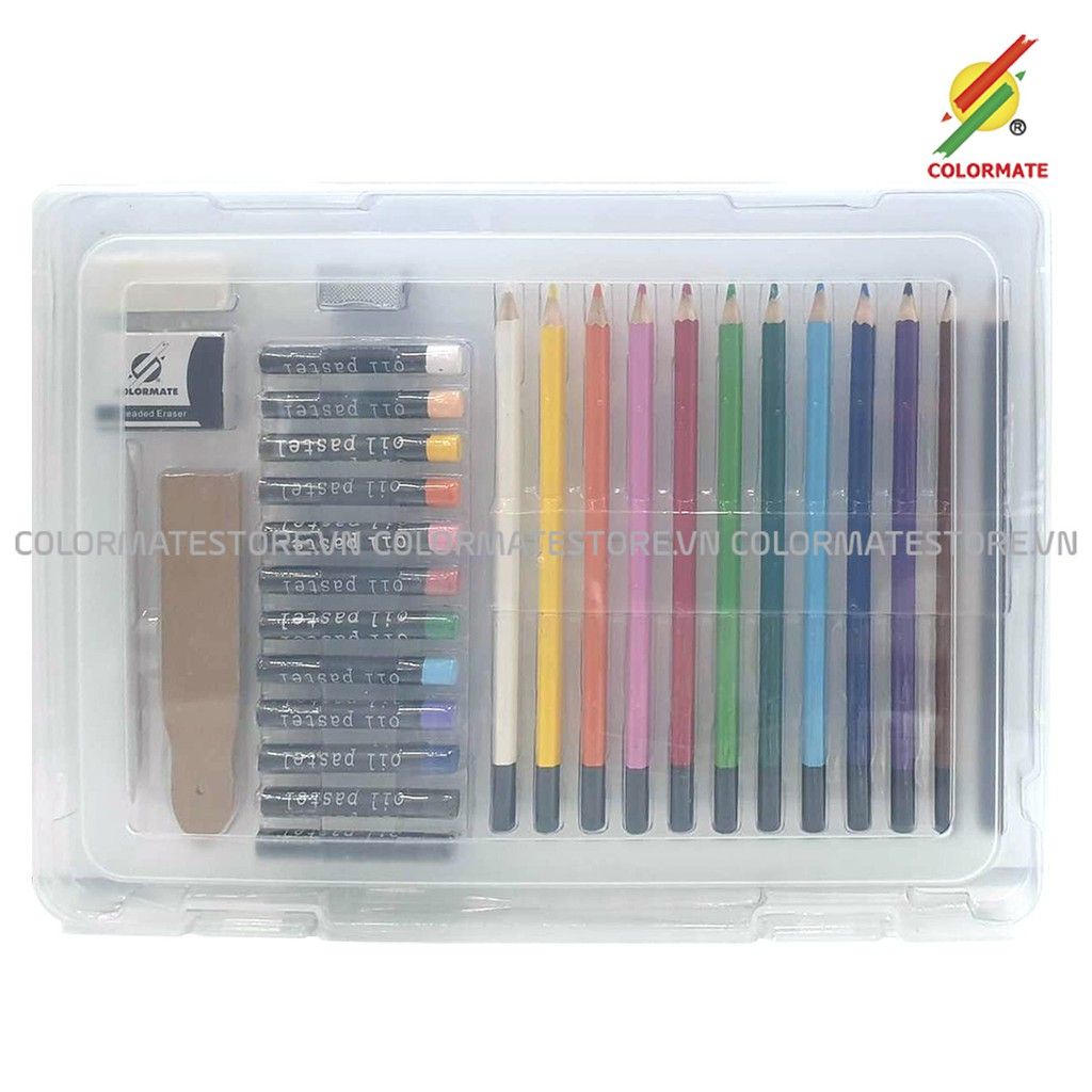 Bộ Màu Vẽ Hộp Nhựa Cao Cấp CM-30PLS-Colormate