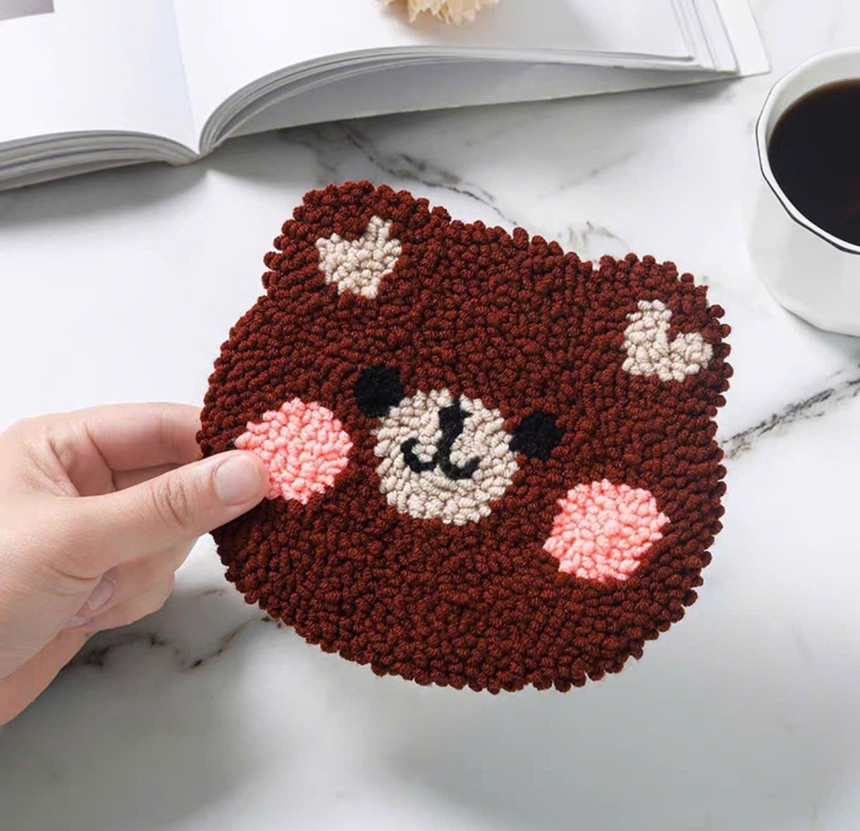 Bộ Diy Lót Ly Thêu Nổi Nhiều Hình