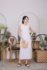 Đầm gile dáng suông linen khuy gỗ