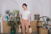 Áo croptop bo gấu vải xốp