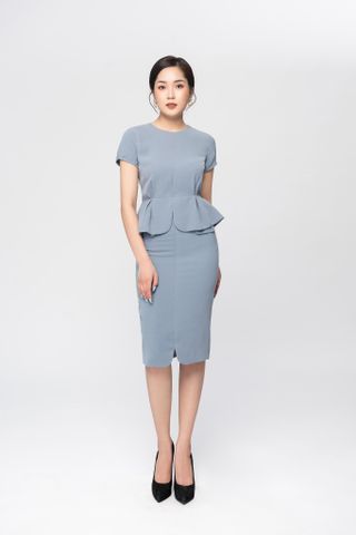 Bộ áo peplum chân váy xẻ