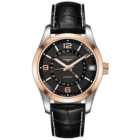 Đồng hồ Longines Conquest Classic GMT vàng hồng L2.799.5.56.3