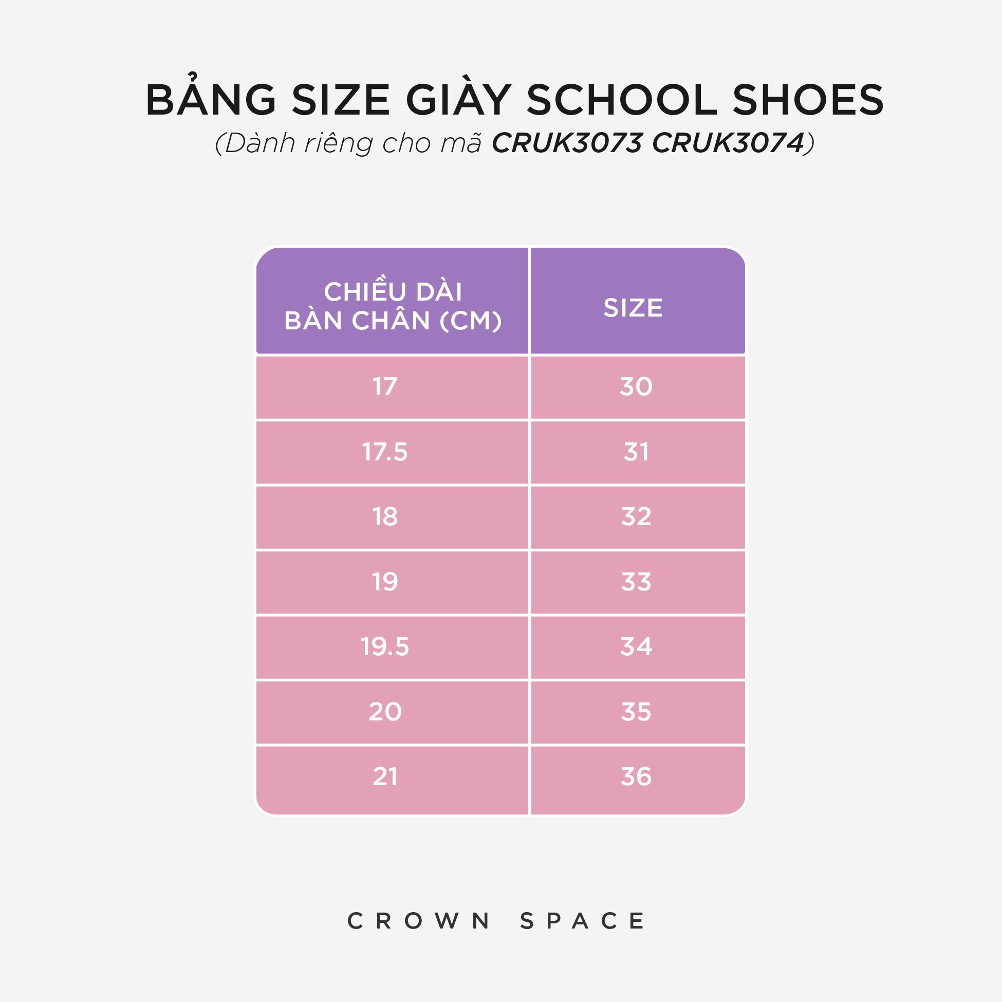  Giày Búp Bê School Shoes Đi Học Trẻ Em Cao Cấp Chính Hãng Crown Space Dành Cho Bé Gái CRUK3074 Size 30 - 36 