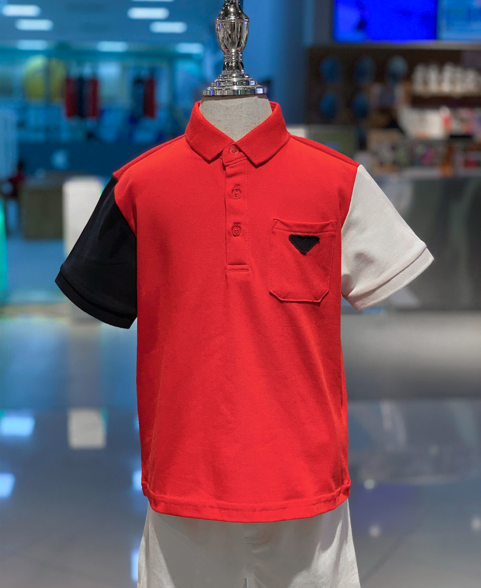 Áo Polo Tay Ngắn Bé Trai Cotton Cao Cấp Phối Màu Năng Động | Crown Space CKBS2150129
