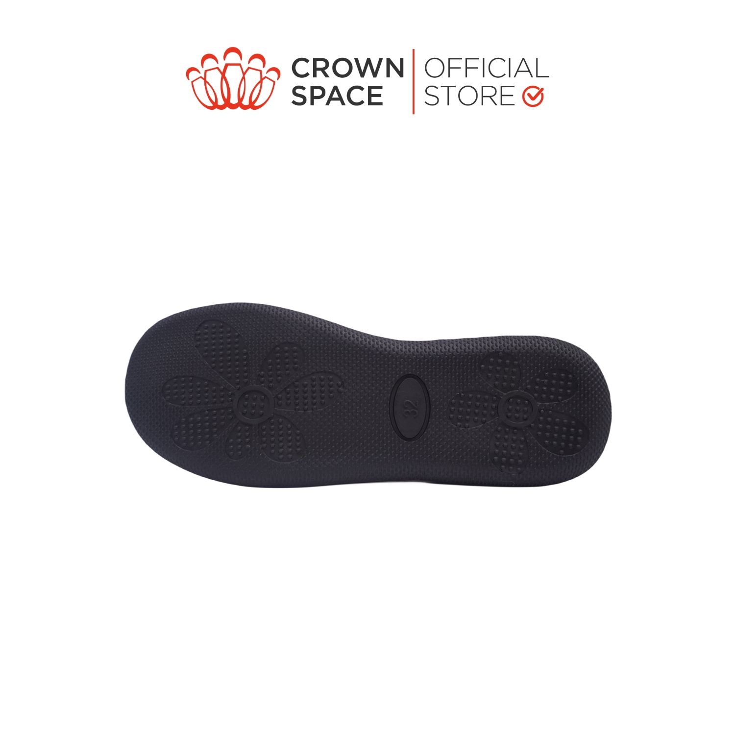 Giày Búp Bê Đen Bóng Bé Gái Đế Bệt, Đính Hoa, Tiện Lợi | Crown Space CRUK3075