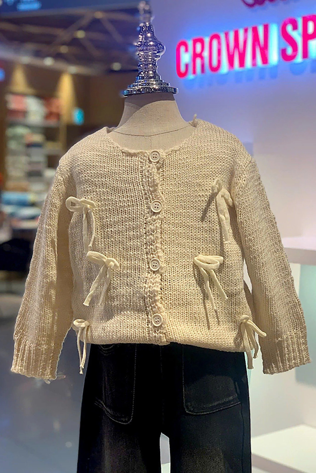 Áo Cardigan Khoác Len Bé Gái Màu Tím/Màu Be Thời Trang Cao Cấp Thiết Kế Độc Quyền Crown Space CKGL6441701 Phong Cách Tiểu Thư Sang Chảnh Dịu Dàng Cho Bé Đi Học Đi Chơi (19kg - 33kg)