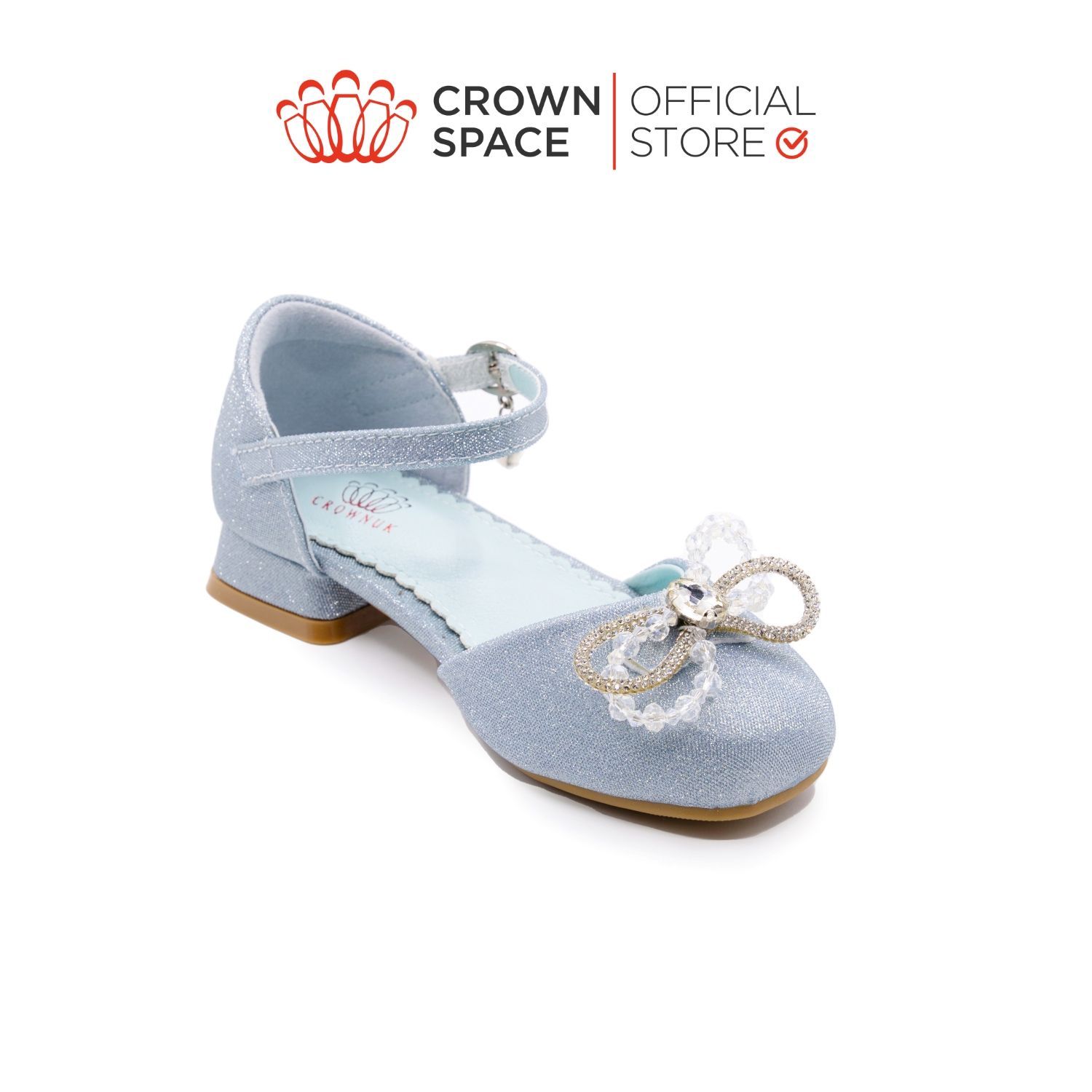 Giày Búp Bê Bé Gái Da Thật Đế Cao Gót, Thấm Hút Tốt | Crown Space CRUK3151