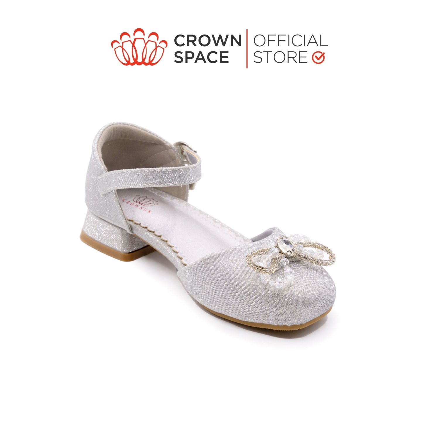 Giày Búp Bê Bé Gái Da Thật Đế Cao Gót, Thấm Hút Tốt | Crown Space CRUK3151