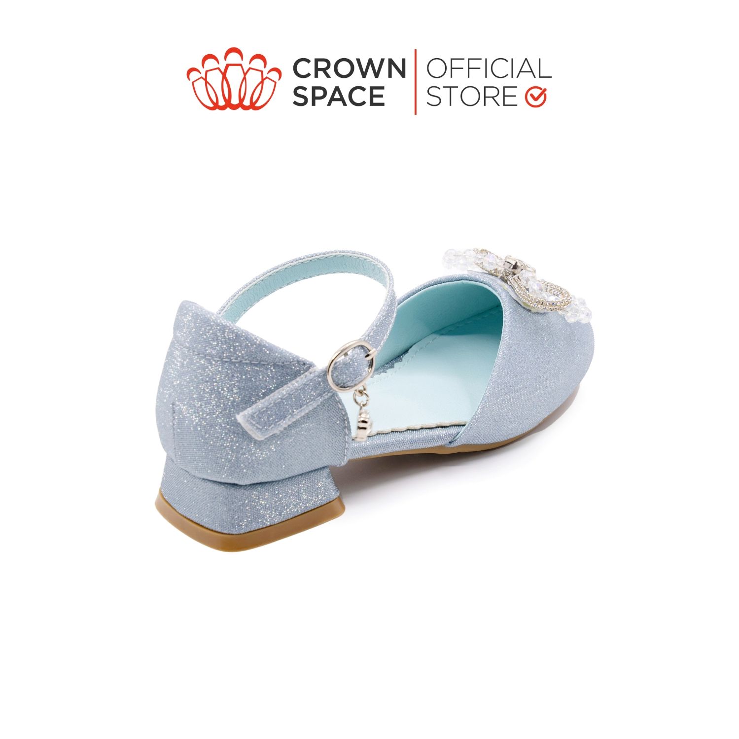 Giày Búp Bê Bé Gái Da Thật Đế Cao Gót, Thấm Hút Tốt | Crown Space CRUK3151