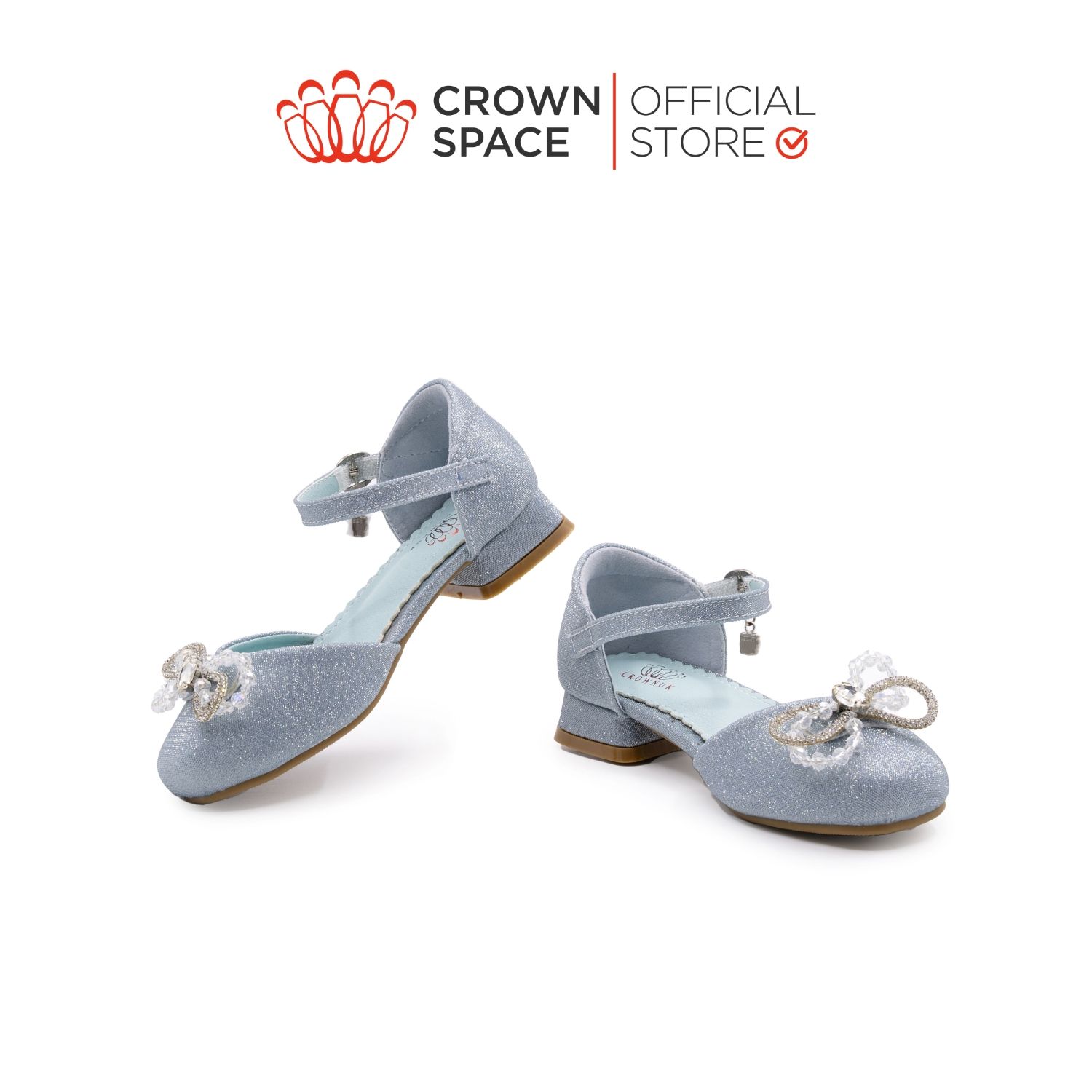 Giày Búp Bê Bé Gái Da Thật Đế Cao Gót, Thấm Hút Tốt | Crown Space CRUK3151