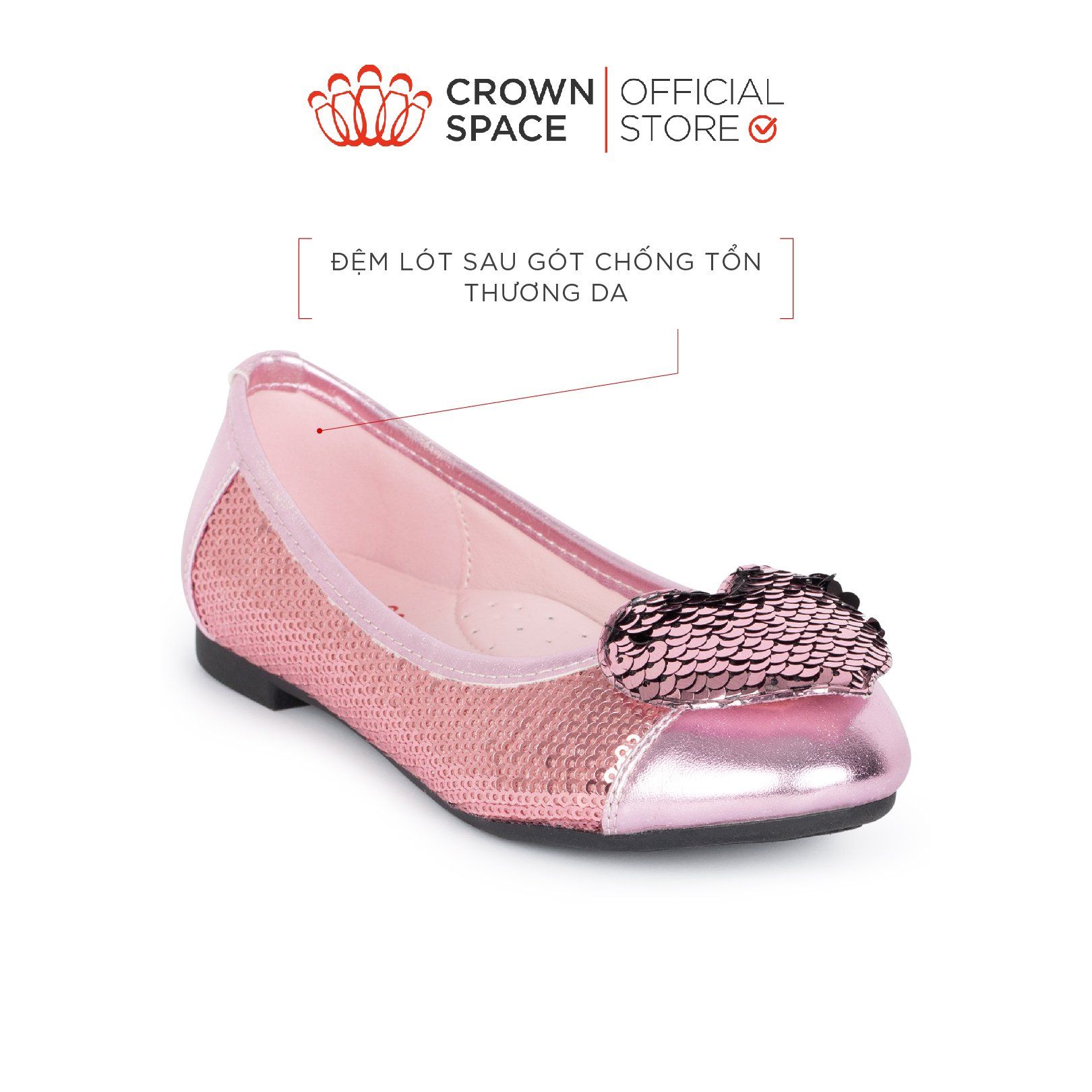  Giày Búp Bê Trẻ Em Cao Cấp Chính Hãng Crown Space Dành Cho Bé Gái Đi Chơi Đi Học CRUK3102 Size 29 - 36 