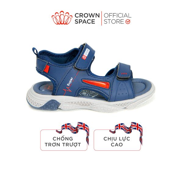  Dép Quai Hậu Sandals Trẻ Em Cao Cấp Chính Hãng Crown Space Dành Cho Bé Trai Đi Chơi Đi Học CRUK556 Size 26 - 36 