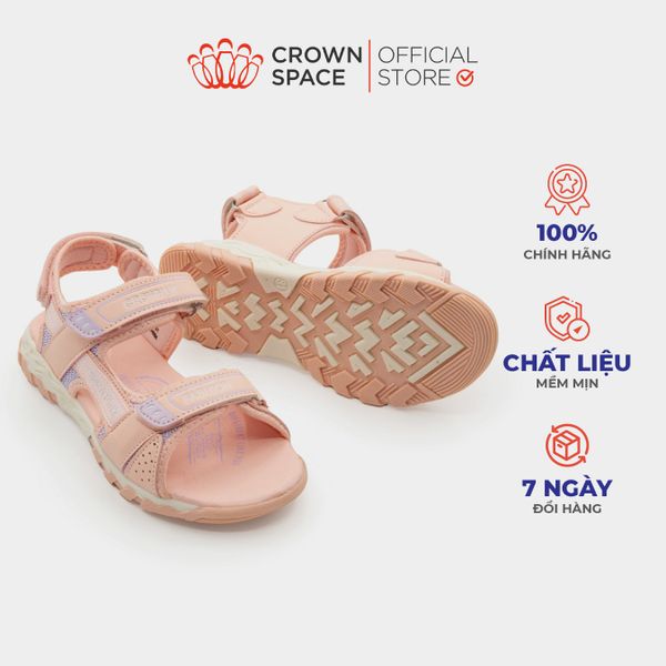  Dép Quai Hậu Sandals Trẻ Em Cao Cấp Chính Hãng Crown Space Dành Cho Bé Gái Đi Chơi Đi Học CRUK579 Size 30 - 36 